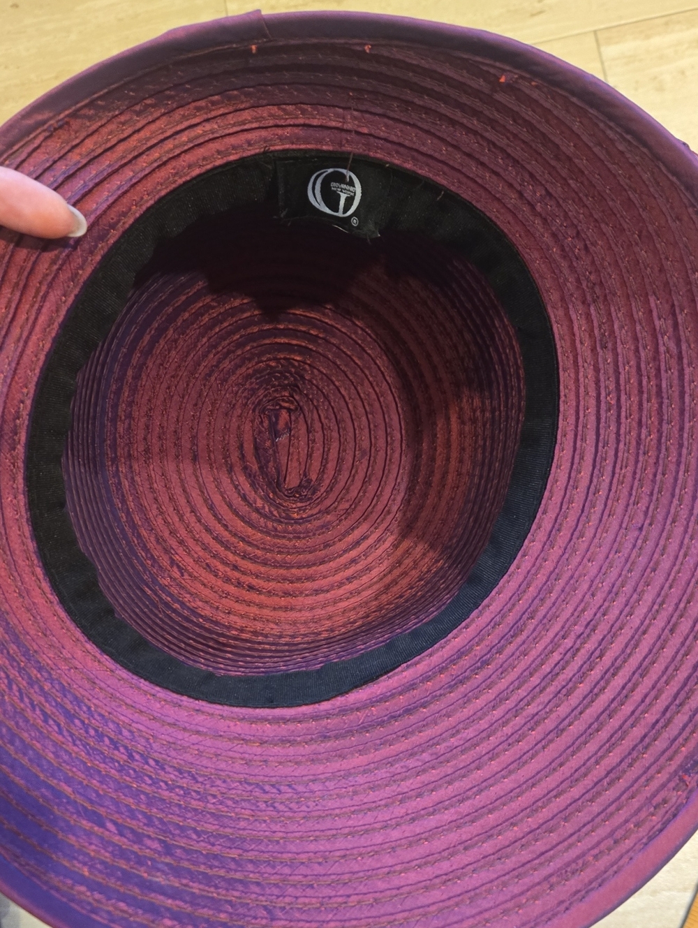 Giovannio New York Purple Iridescent Ribbon/Feather Accent Hat - Picture 9 of 11